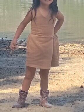 Rachel Zoe Girls' Brown Belted A-Line Dress